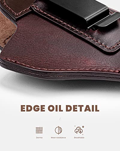 Gun Holster Genuine Leather Appendix Carry Holster For Glock For S&W M&P Shield | Glock 17 19 22 23 32 33 43 | Springfield Xd & Xds | And Similar Sized Handguns Concealed Carry Holster For Men Brown #TOP4