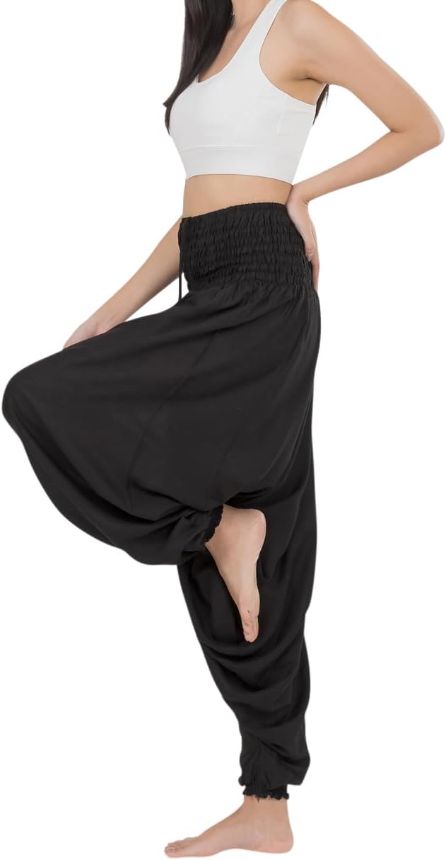 Banjamath® Women's Peacock Print Aladdin Harem Hippie Pants Jumpsuit - Image 4