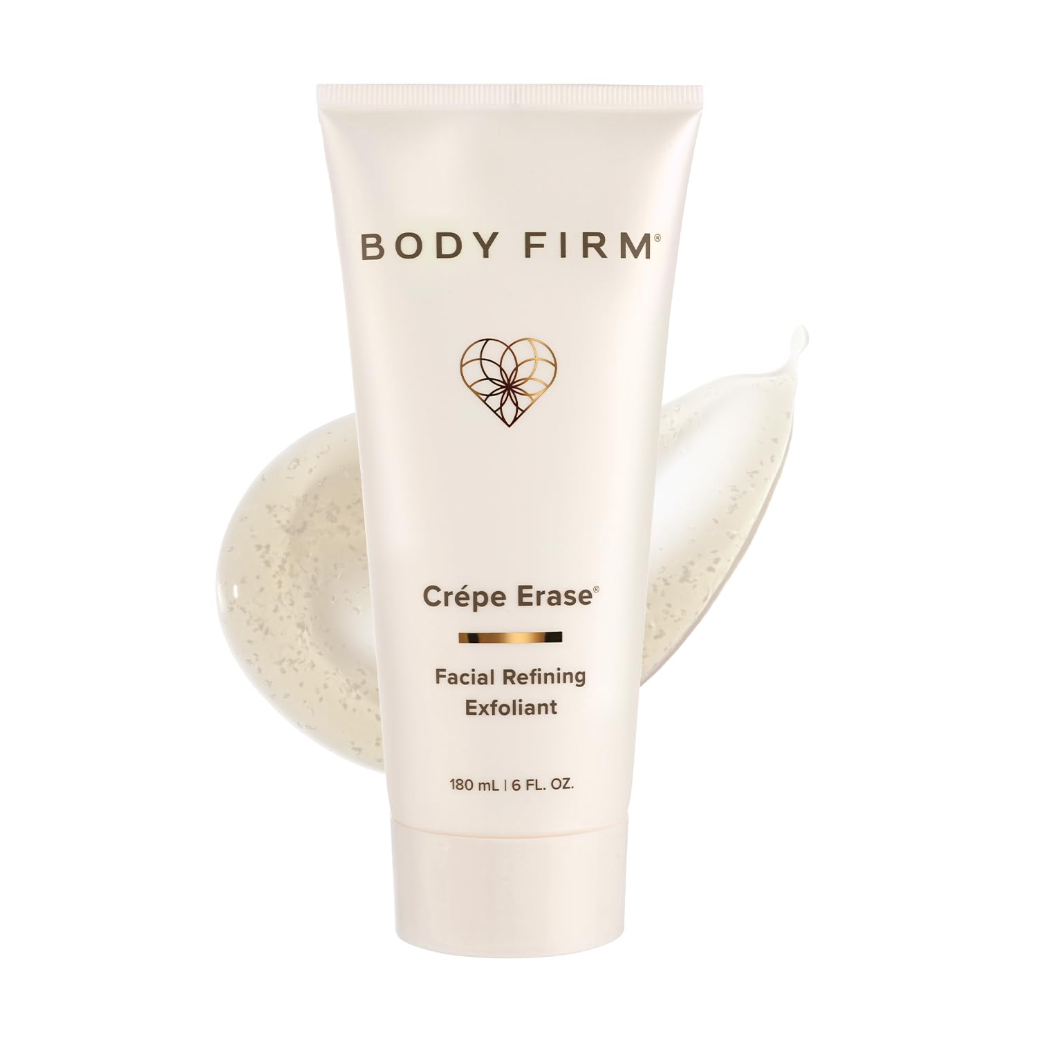 BODY FIRM Crepe Erase Refining Facial Scrub, Anti-Aging Skin Care, Exfoliating Face Wash with Gentle AHA BHA Exfoliators, Exfoliating Pre Treatment for Wrinkle & Crepe Skin, Promotes Collagen, 6 fl oz