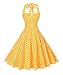 V fashion Women's Rockabilly 50s Vintage Polka Dots Halter Cocktail Swing Dress