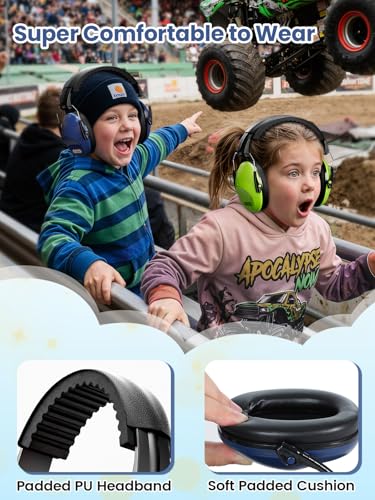 Image of Dr.meter Noise Cancelling Headphones For Kids 2PACK, 27.4SNR Kids Ear Protection Ear Muffs for Toddler Hearing Protection, Noise Reduction Earmuffs for Fireworks, Monster Jam, Autism Sensory, Focus