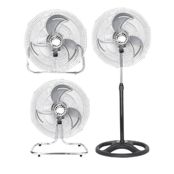Brightium Ventilador 3 en 1 oscilante, 50 cm, 3 velocidades, 70W, 3 aspas de aluminio, ideal para enfriar y mejorar la circulación del aire.