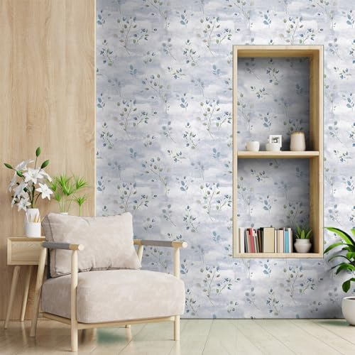 Papier peint autocollant bleu floral 30x300 cm pour décorer une chambre d'enfant