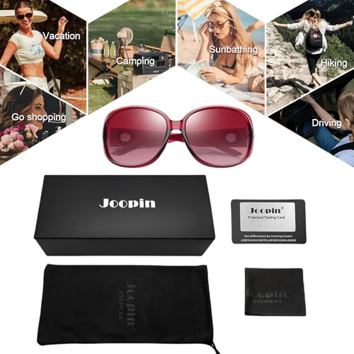 Image of Joopin Oversized Sunglasses for Women Stylish Big Rectangle Polarized UV Protection Ladies Goggles