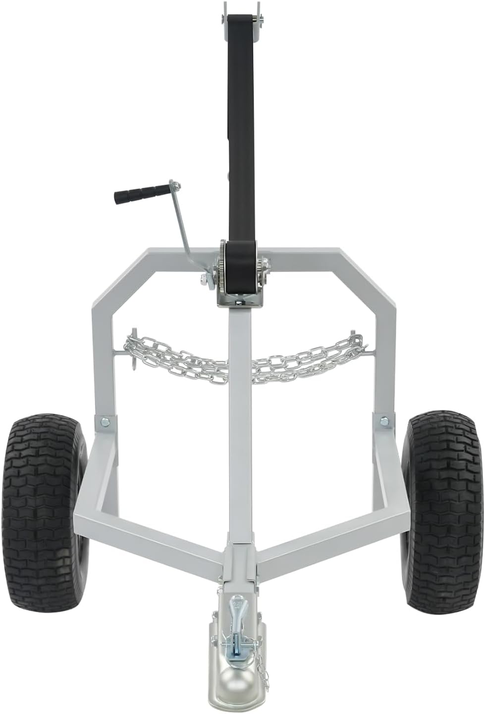 Heavy Duty ATV Skidding Arch, 1500lbs Capacity Arch Holder & Trailer for 24 Inch Logs, with Manual Winch & 4/2 Pneumatic Tires (2 Tires, Sliver)