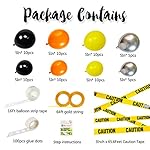 Quarantine Balloon Garland & Arch Kit, 74 Pack 12Inch 5Inch Black, Orange, Yellow, Silver Latex Balloons Strip Set with Caution Tape for Quarantine Birthday Party Decorations Construction - Image 4