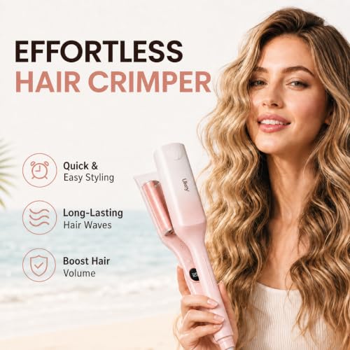 Ukey Crimper Hair Tool Hair Waver, Dual Voltage, Ionic Reduces Frizz - Image 1
