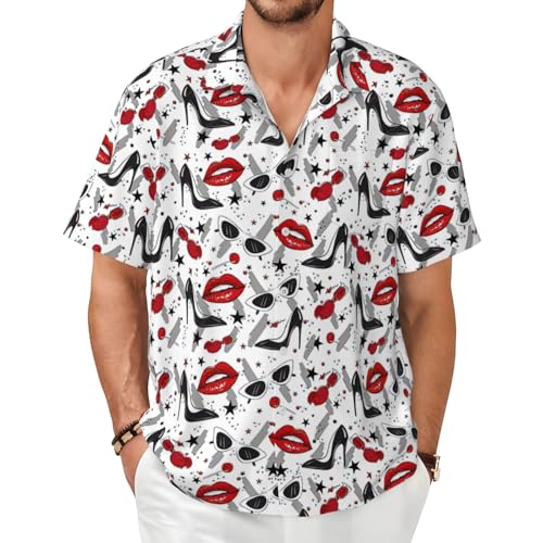 Chemise d'été à manches courtes pour homme avec imprimé talons hauts en textile doux