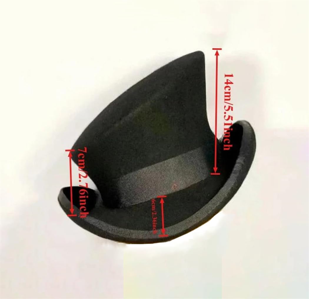 Unisex Asymmetric Wool Hat with Ribbon Cosplay Steampunk Punk Felt High Top Hat Halloween Magician Costume Caps - Image 6