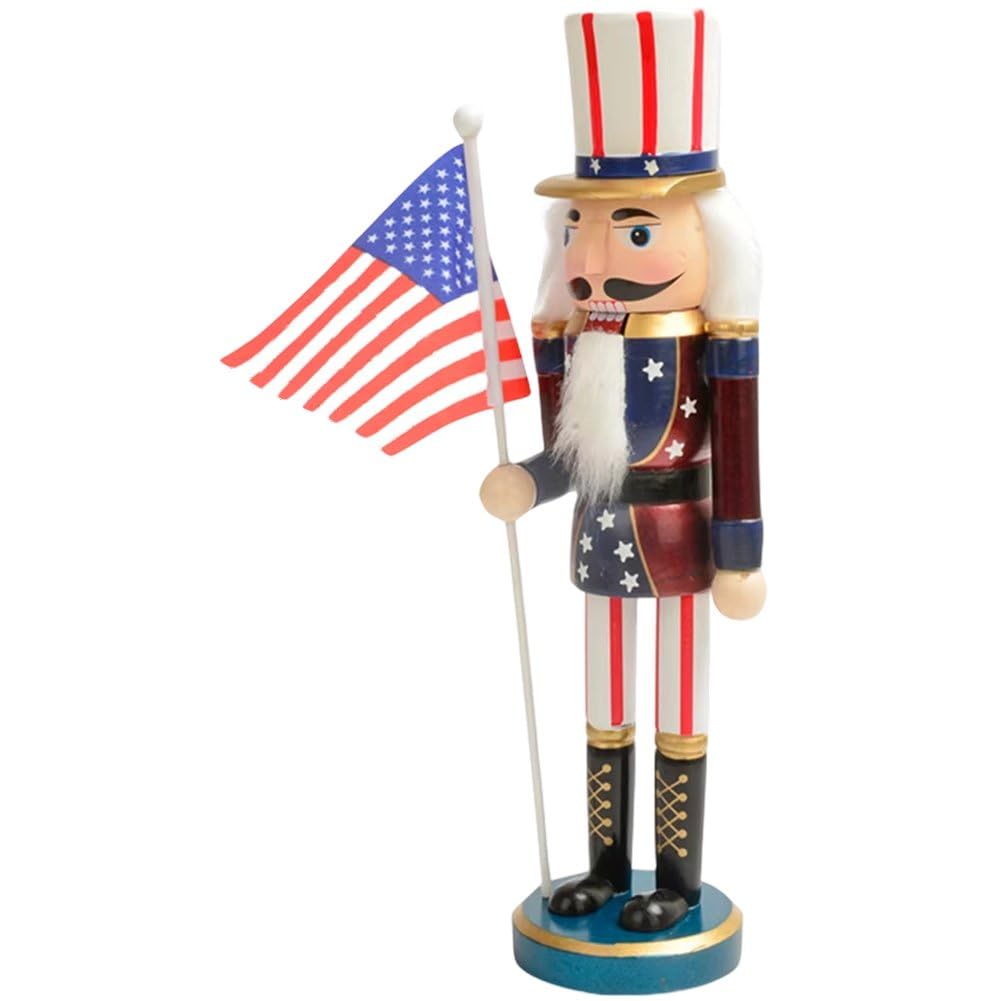 Luxylei 38cm Christmas Decorations Nutcracker Soldiers, Wooden Traditional Nutcracker Figures, Festive Collectible Nutcracker