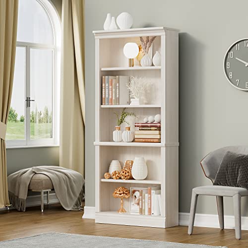 VICTONE 5-Shelf Bookcase, Wooden Standing Rack Book Storage Shelves Furniture Selection for Living Room, Bedroom, Home Office (White) VICTONE 5-Shelf Bookcase, Wooden Standing Rack Book Storage Shelves Furniture Selection for Living Room, Bedroom, Home Office (White)