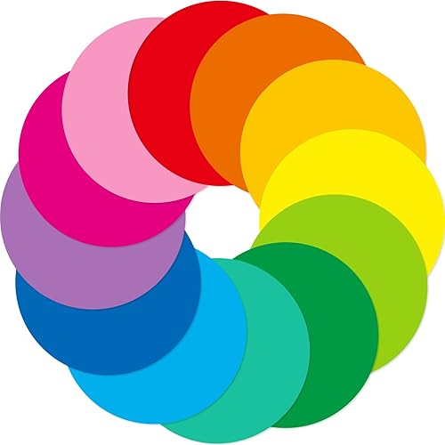 Paquete de 12 círculos coloridos de borrado en seco de 11 pulgadas para mesa de aula, calcomanías circulares extraíbles para pizarras blancas,