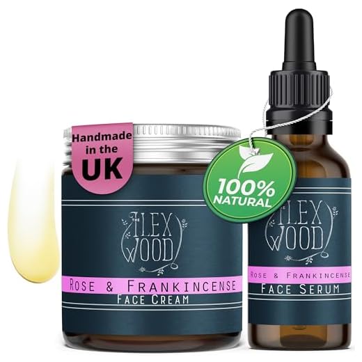 Coffret cadeau crème et sérum à la rose et à l'encens - 100% naturel, végétalien, hydratant, anti-âge, sans cruauté