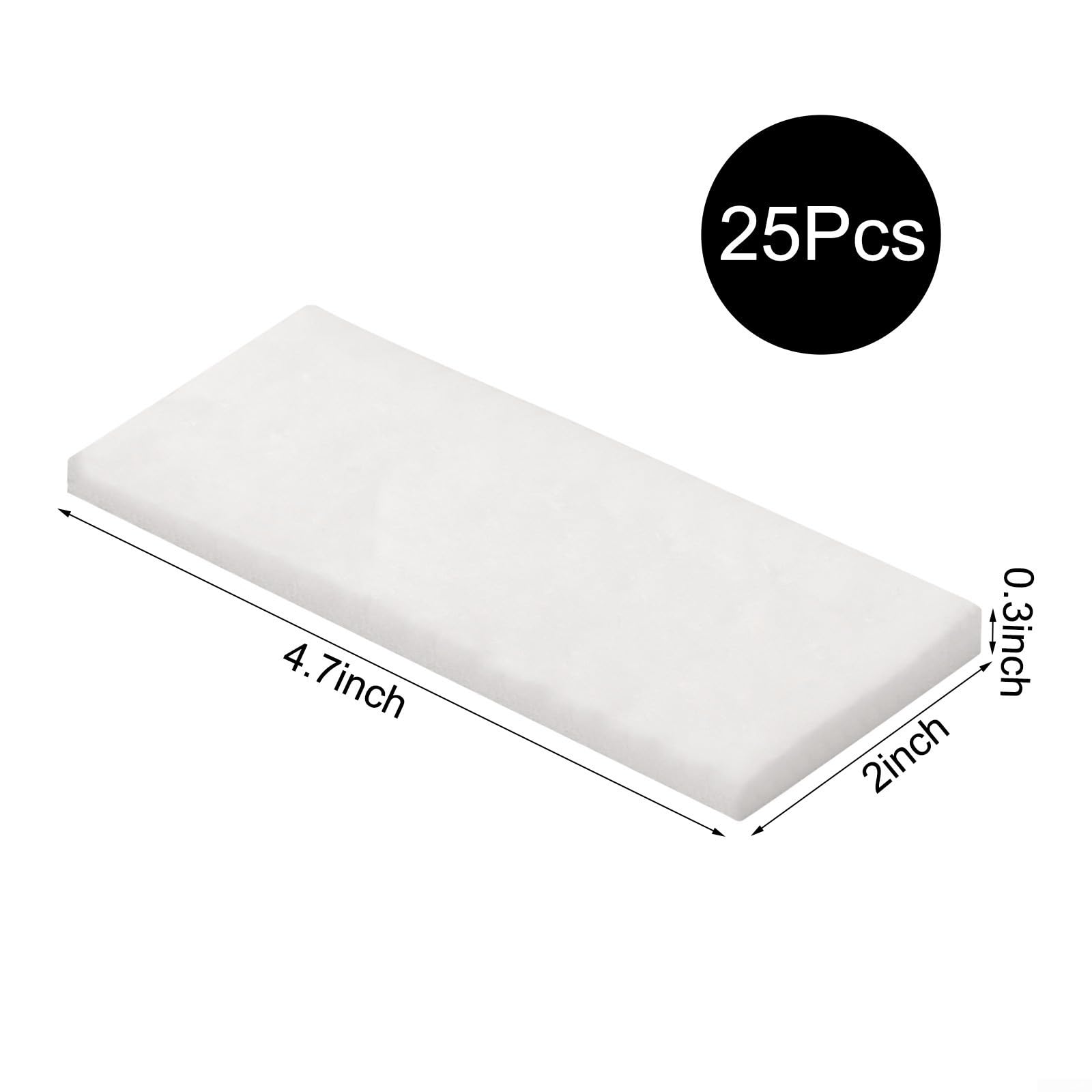 Honseadek Cotone ignifugo per braciere, 11,9 x 5,1 cm, ricambio per stoppino per braciere, inserto in spugna per camino, confezione da 25 pezzi, cuscinetto in fibra di lana resistente al calore, da