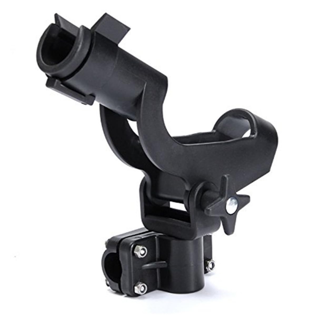 2 Stück Rutenhalter 360 Grad Drehbar für Boot und Yacht, Schwarz
