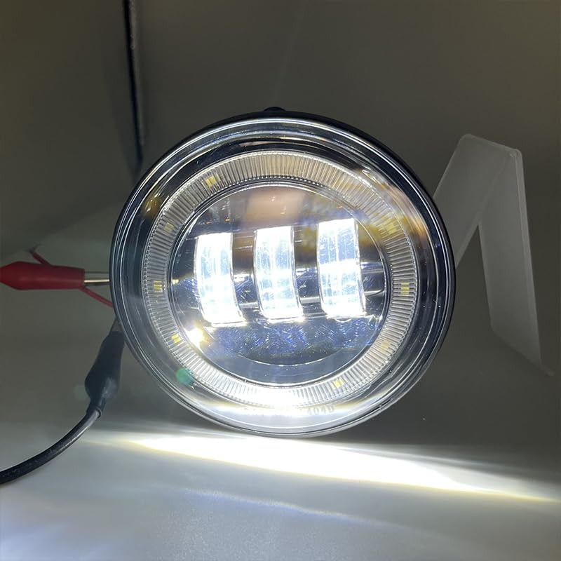 2PCS 4inch 30W LED Fog Light with White DRL Halo Angel Eyes for Hummer H2 2003 2004 2005 2006 2007 2008 2009