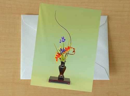 Miniatura 5 de Blank Note Cards Set, Original Art Blank Greeting Cards, Eco Friendly Notecards with Ikebana Flower Photo, Eco Friendly Recycled Paper Stationery