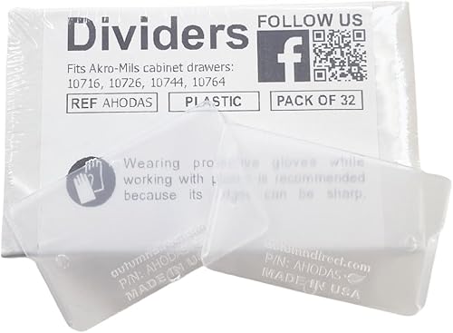 Miniatura 7 de Divisores hechos en Estados Unidos para armario de almacenamiento de plástico con cajones grandes, tamaño de Akro-Mils 40717, paquete de 24 (cajón