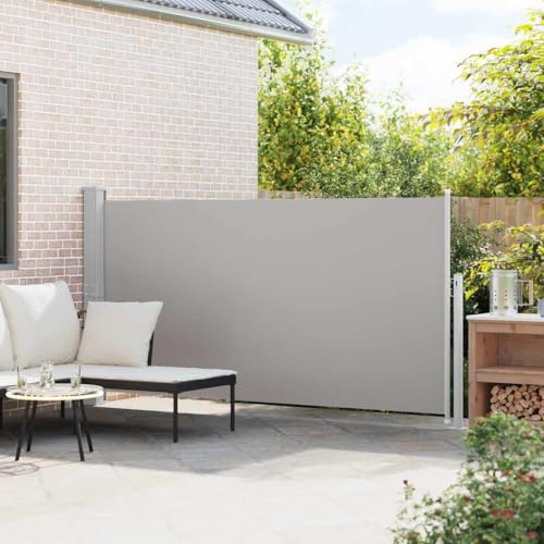 Store latéral extensible résistant au vent et aux UV avec support en acier gris - 3
