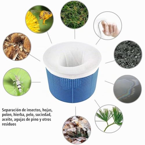 Miniatura 5 de Ljfea 10 Piezas Calcetines De Piscina, Calcetines Skimmer De Piscina,Filtros De Piscina Para Cesta De Filtro Skimmer,Atrapan Hojas, Cabello, Aceite, Cabello,Hierba,Agujas De Pino