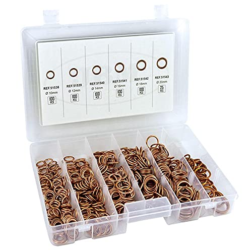 Joints de bouchon de vidange assortiment de 525 pièces en cuivre et aluminium
