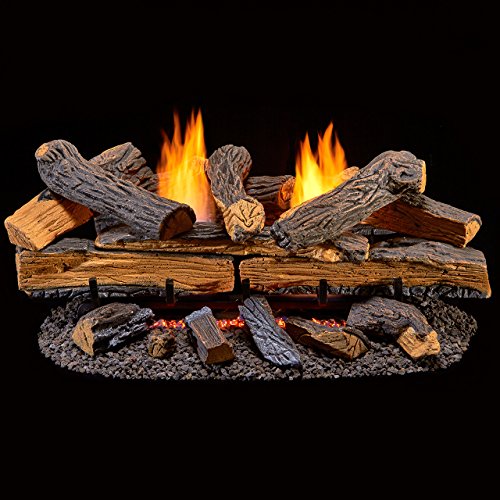 Duluth Forge Ventless Propane Gas Log Set - 30 In. Split Red Oak - Manual Control #TOP2