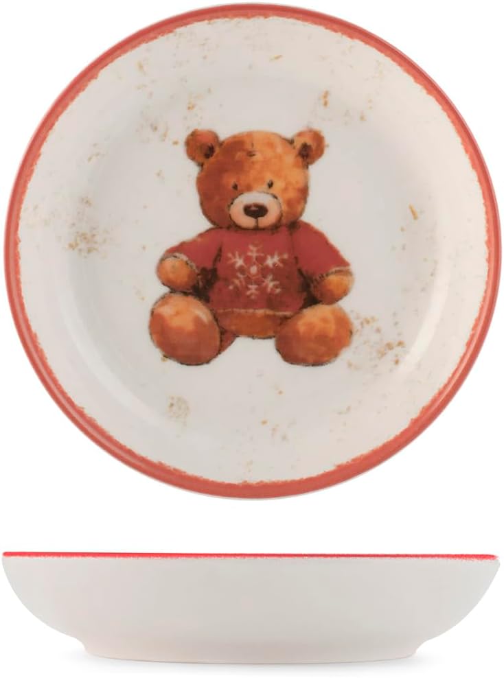 H&H Servizio Tavola Natalizio 18 Pezzi Teddy Hugs in Stoneware