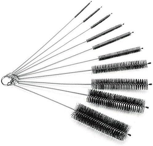 N/A 8" Bottle Cleaning Brushes, 10 Pcs Tube Brush Nylon Bottle Pipe Cleaner Set for Bottle Glasses Straw Cleaning