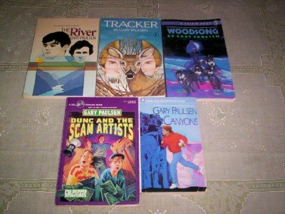 Gary Paulsen - (Set of 5) - Not a Boxed Set (Tracker - The River - Woodsong - Dunc and the Scam Artist)