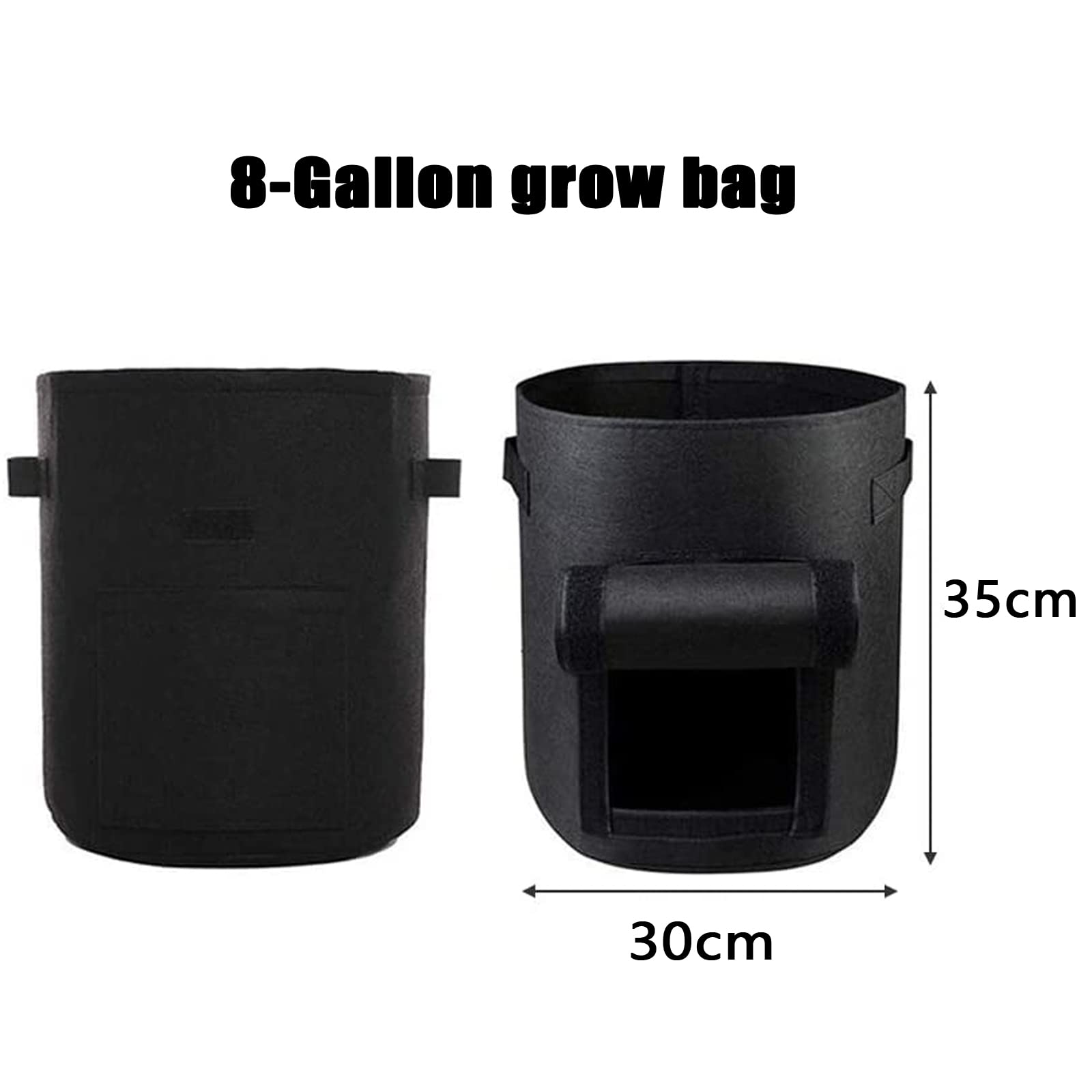 Sac a Planter Pomme de Terre, 3PCS 8 gallons Respirants Non tissés Sac de Plantation avec Poignées et Fenêtre, Sac à Plants pour Tomates, Plantes, Légumes