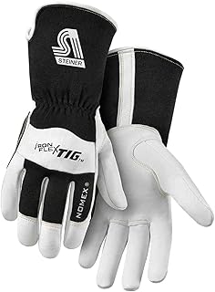 Steiner 0264 Pro-Series IronFlex TIG Premium Kidskin TIG Welding Gloves, Nomex, Poly Lined Back, 4
