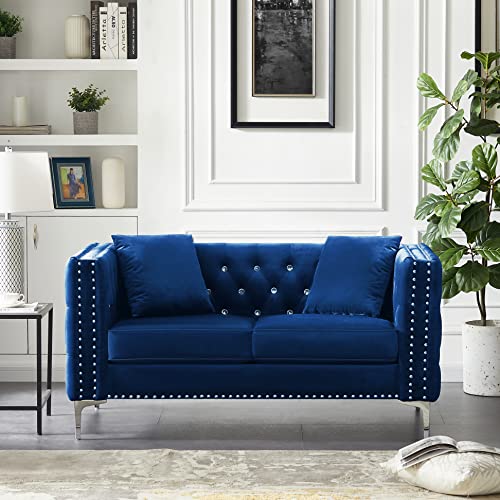 Harper & Bright Designs Velvet Upholstered Loveseat Sofa, 59.4'' Wide ...