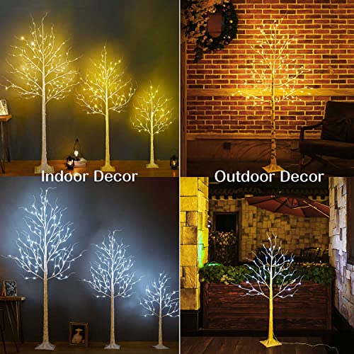 Zhouduidui Lighted Birch Tree, 4Ft 48Led Birch Tree Lights, Mothers Day Decor Gifts Indoor Outdoor Artificial Twig Tree Light 9Modes Timer For Christmas Home Party Wedding Decor,Warm & Cool White #TOP5