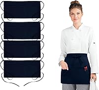 Vista 8 de Server Aprons with 3 Pockets, 100% Polyester Waist Apron with Pockets, 24x12 Inche Waitress Apron with Pockets