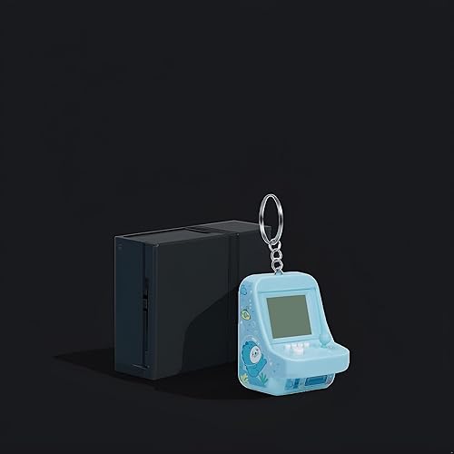 Miniatura 5 de Mini máquina de arcade azul con llavero, 26 modos de juego clásicos compatibles con música, mini consola de juegos de bloques de construcción,