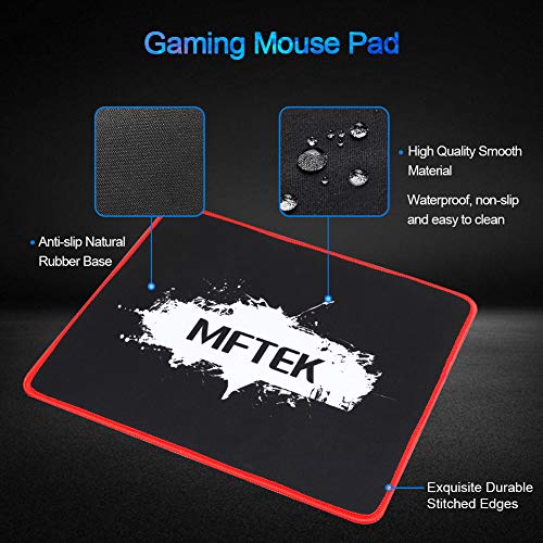 Gaming Keyboard and Mouse Combo, MFTEK RGB Rainbow Backlit Gaming Keyboard and Illuminated Gaming Mouse Set, Programmable Keyboard with Wrist Rest for Gaming Office Working - Thumbnail 7