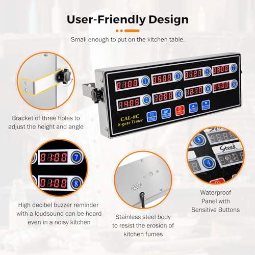 BEAMNOVA 8-Channel Digital Kitchen Timer, Commercial Timer for Restaurant by BEAMNOVA - Used condition - Image 5