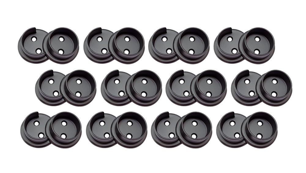 Photo 1 of QCAA Heavy Duty Solid Metal Pole Socket Set, 1-3/8'', Matte Black, 12 Pairs, Made in Taiwan