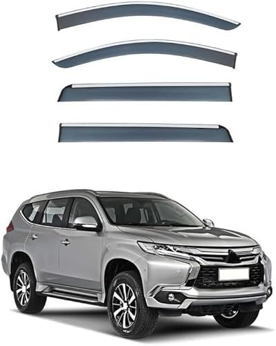 FengXH Window Deflectors for Mitsubishi Montero Sport KR-KS 2016+ - 4pc Smoke Tint, Waterproof, Noise Reducing.