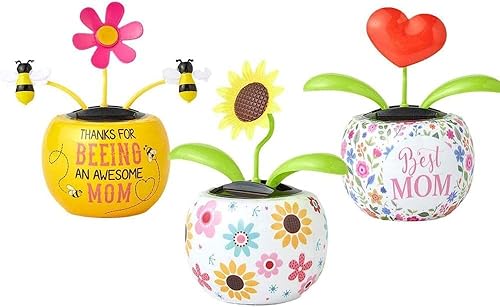 Miniatura 3 de Girasol solar bailando juguetes solares de flor bailarina, juguete de bailarín animado con energía solar, decoración de coche para tablero de