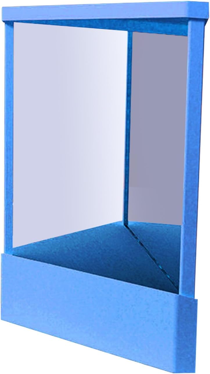 cdar Non-Reversing Vanity Mirror, True Image Makeup Mirror with Real Reflection for Precision Makeup & Skincare, Professional Non-Magnifying Tabletop Mirrors, Distortion-Free Blue S