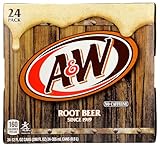 A&W Root Beer Soda, 12 fl oz cans, 24 pack