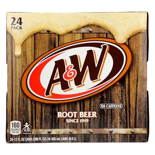 A&W Root Beer Soda, 12 fl oz cans, 24 pack