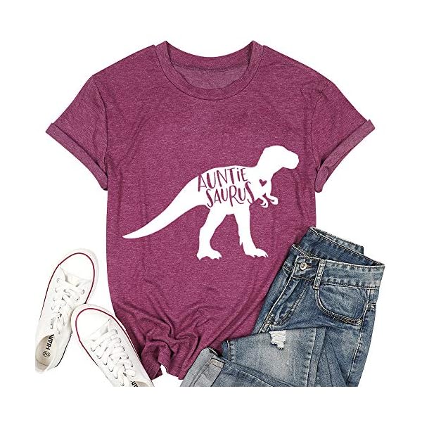 TTwenties-Women-Auntie-Saurus-T-Shirt-Funny-Auntie-Dinosaur-Gift-Shirt-Casual-Aunt-to-Be-Gifts-Tee-Shirt T&Twenties Women Auntie Saurus T-Shirt Funny Auntie Dinosaur Gift Shirt Casual Aunt to Be Gifts Tee Shirt Purple