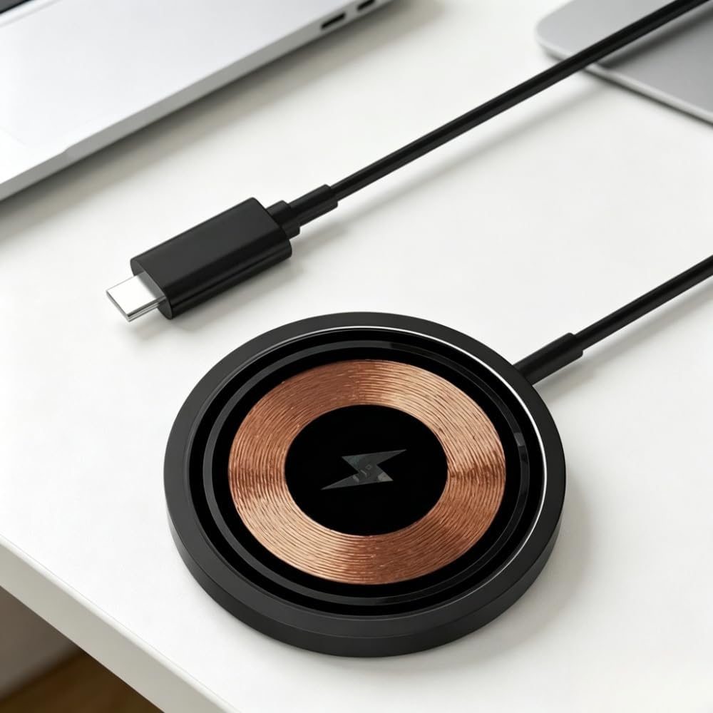 15W Fast Magnetic Wireless Charger Stand Pad for Magsafe iPhone 17 16 15 14 13 12 Pro Max 15 14 13 12 Samsung AiPods 4 Pro 3 Fast Charging Station (Type C Port Only Type-1)