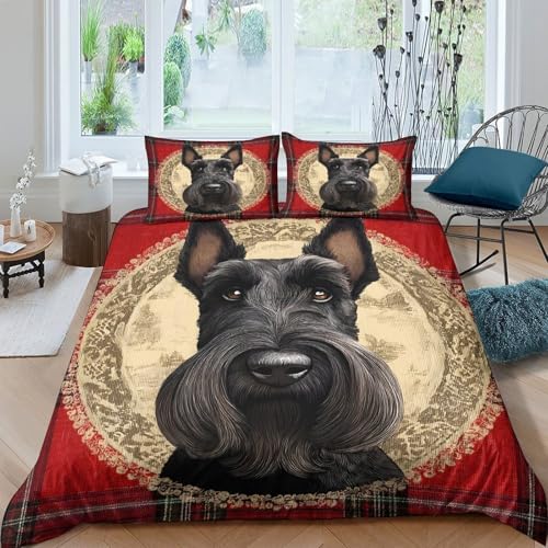 Housse de couette anti-allergie Scottish Terrier fermeture éclair
