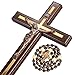 Handmade Crucifix Wall Cross - Wooden Catholic Crucifix - Hanging Crosses for Home Wall Decor - 12 inch