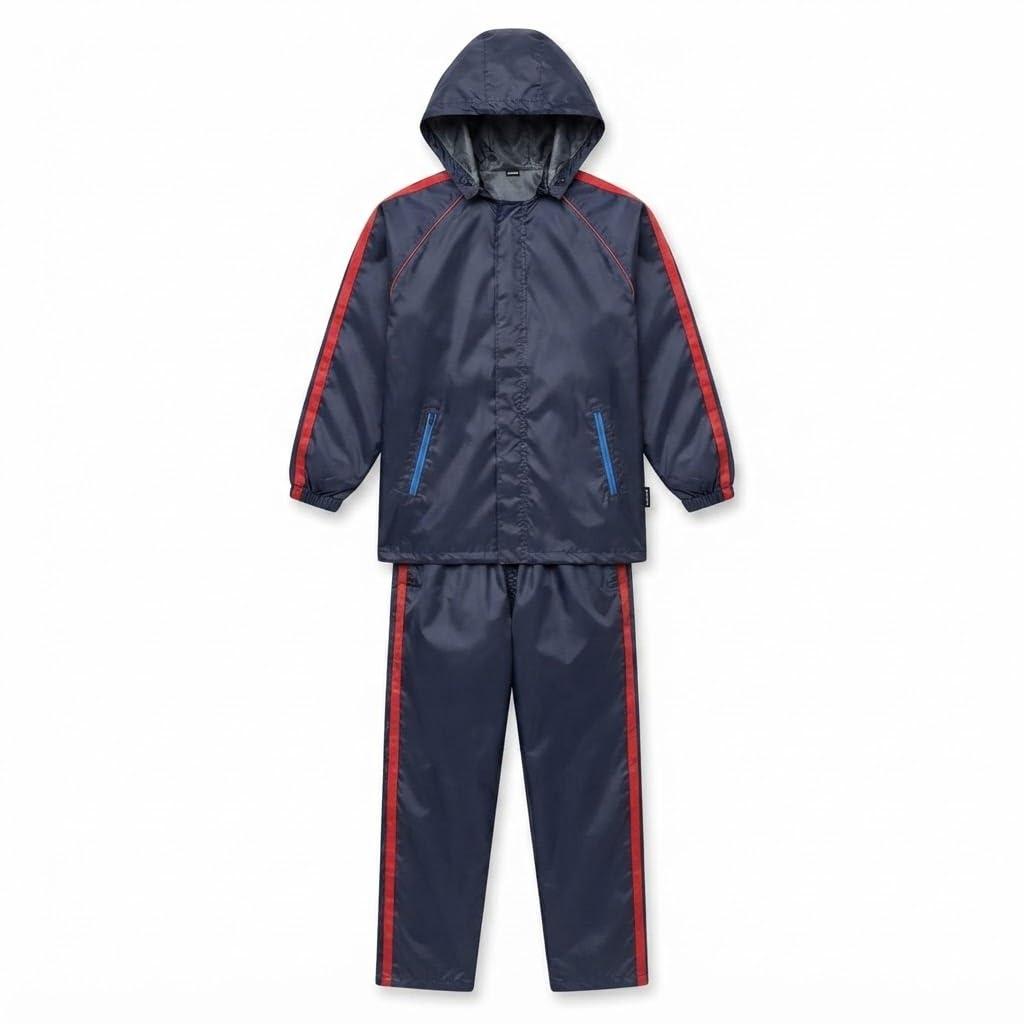 Waterproof Raincoat for Men & Women Premium Hooded Jacket & Pant Set Lightweight Reusable Polyester Rain Suit with Reflective Strip for Bike Riding Travel Trekking Camping Outdoor Work-image-45