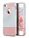 ULAK iPhone 5S Case, iPhone 5 Case,iPhone SE Case, Slim Fit Protection Case Hybrid Scratch Resistant Hard Back Cover Shock Absorbent TPU Bumper Protective Case (Rose Gold Minimal Stripes)