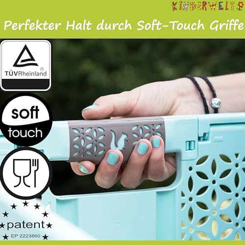 KiNDERWELT 45 Liter stabile Faltbox Klappbox Kunststoff bis 50 kg Gummi Handgriffe